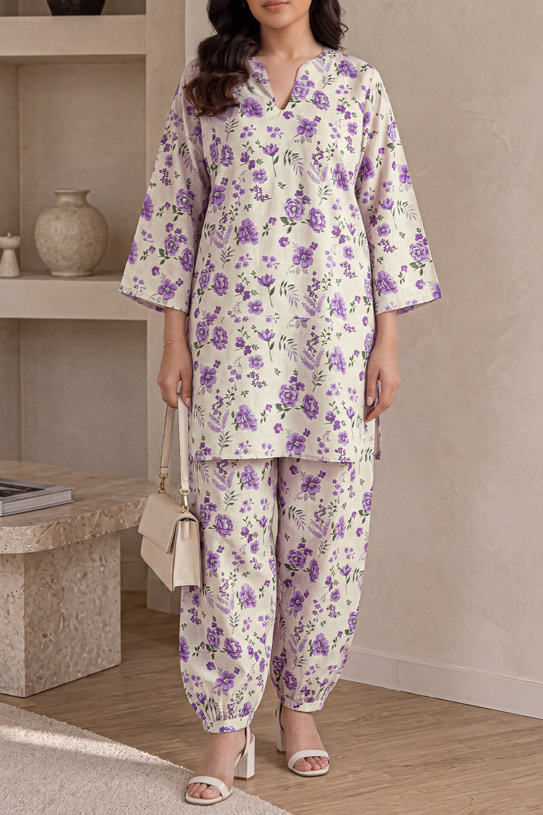 Unstitched Printed Premium Lawn 2 Piece (Shirt/Trouser)
