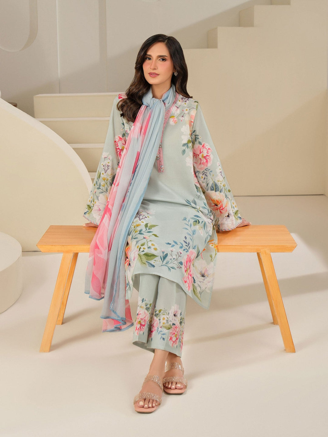 3 Piece Cambric Suit-Printed (Unstitched)