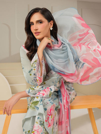 3 Piece Cambric Suit-Printed (Unstitched)