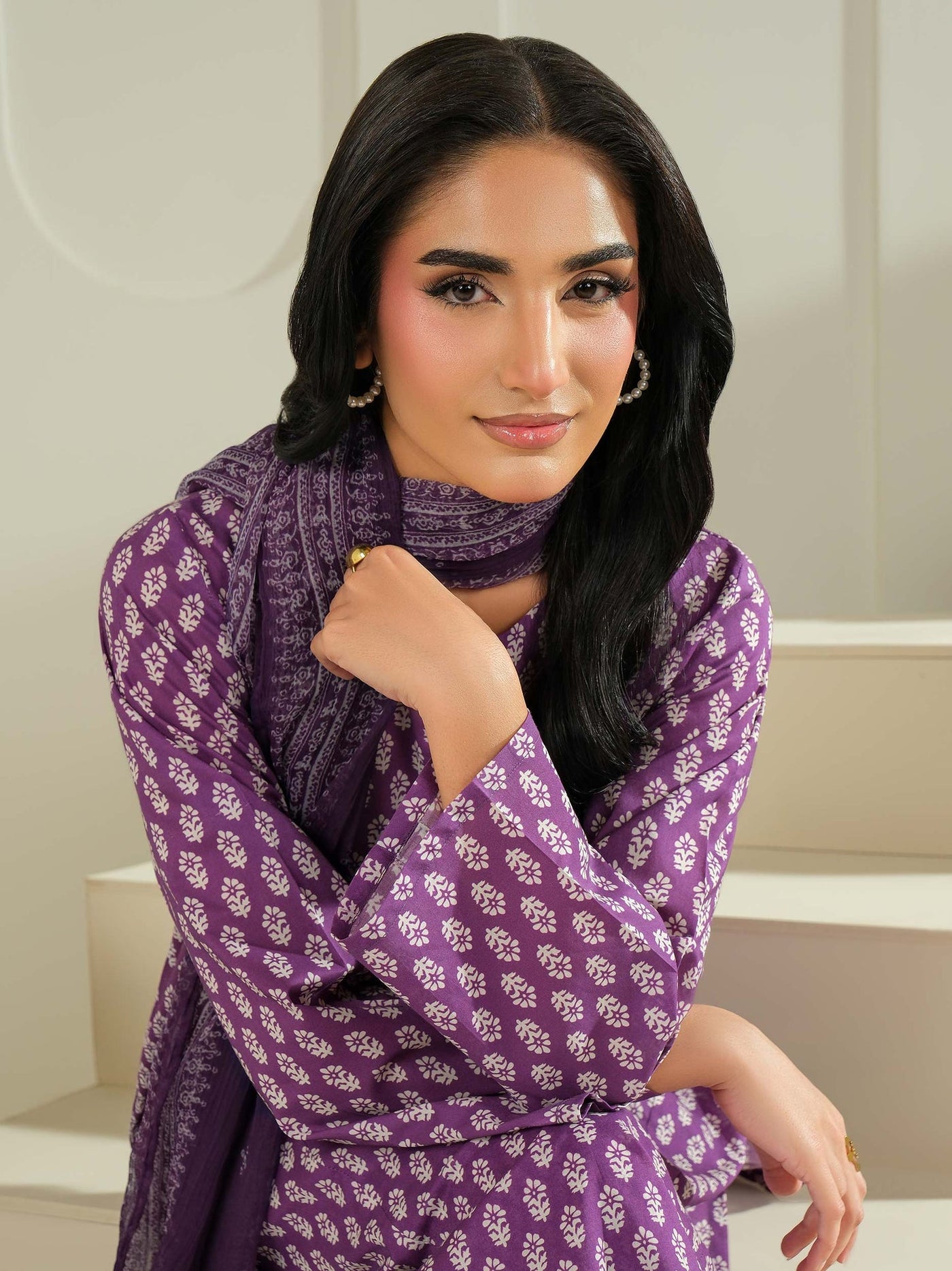 3 Piece Cambric Suit-Printed (Unstitched)