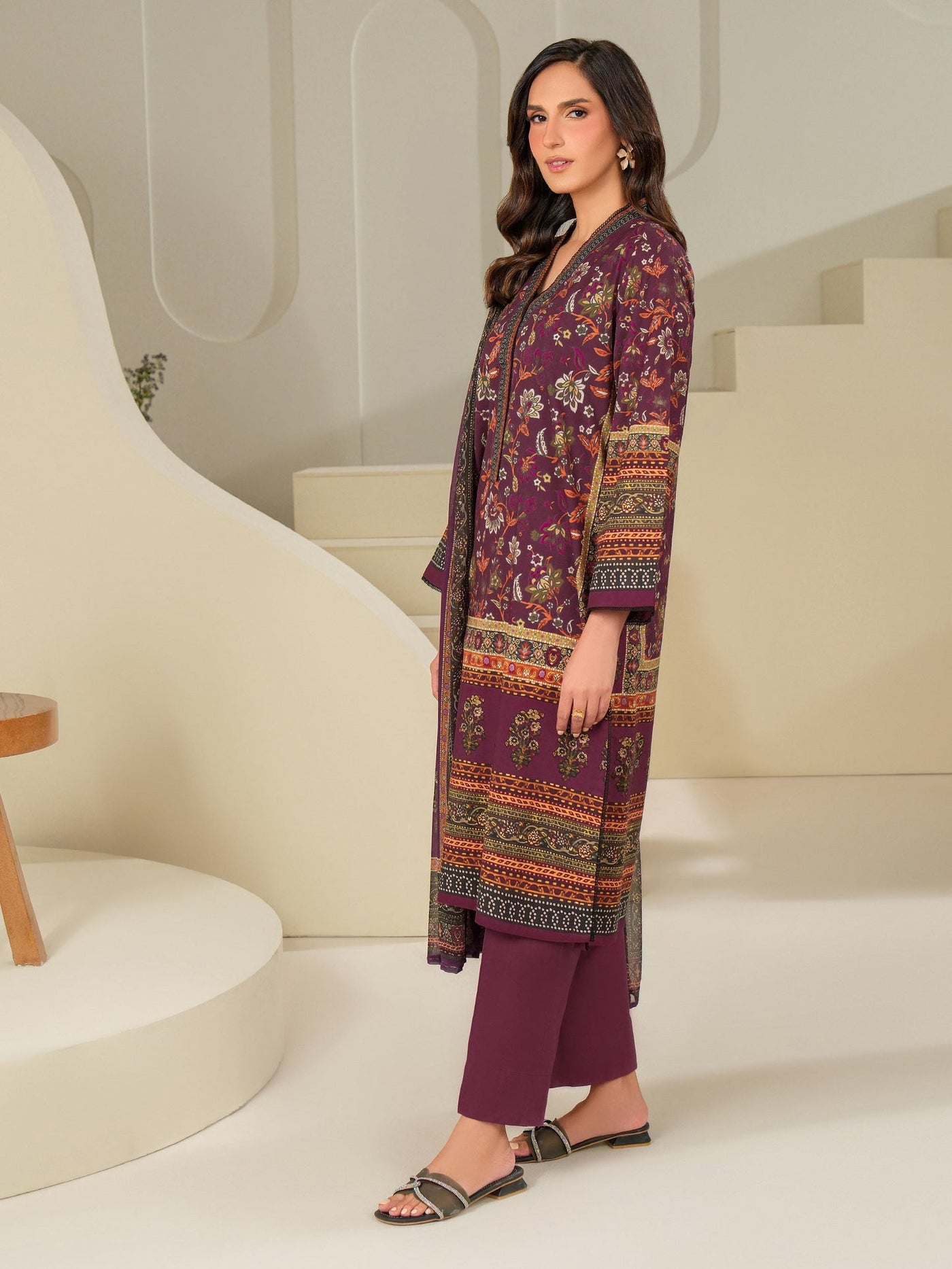 3 Piece Cambric Suit-Printed (Unstitched)