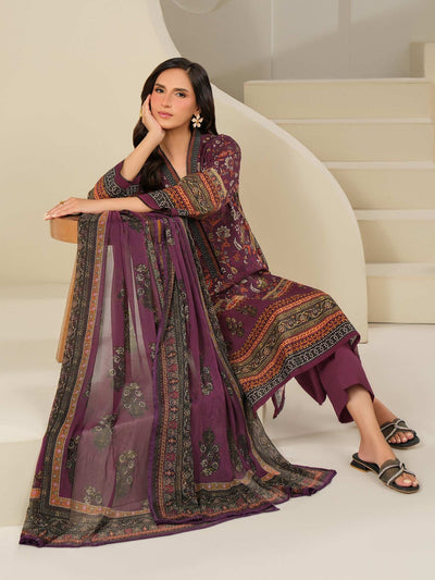 3 Piece Cambric Suit-Printed (Unstitched)