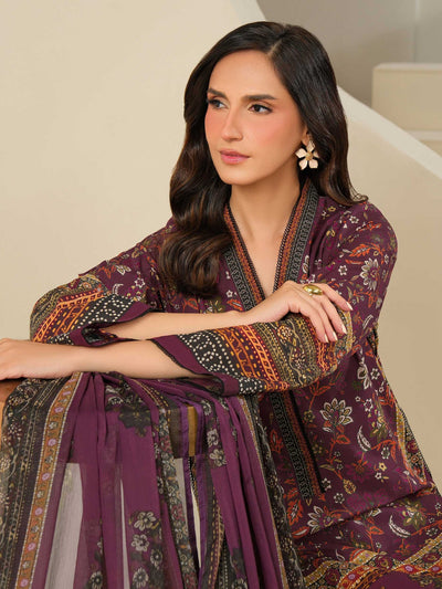 3 Piece Cambric Suit-Printed (Unstitched)