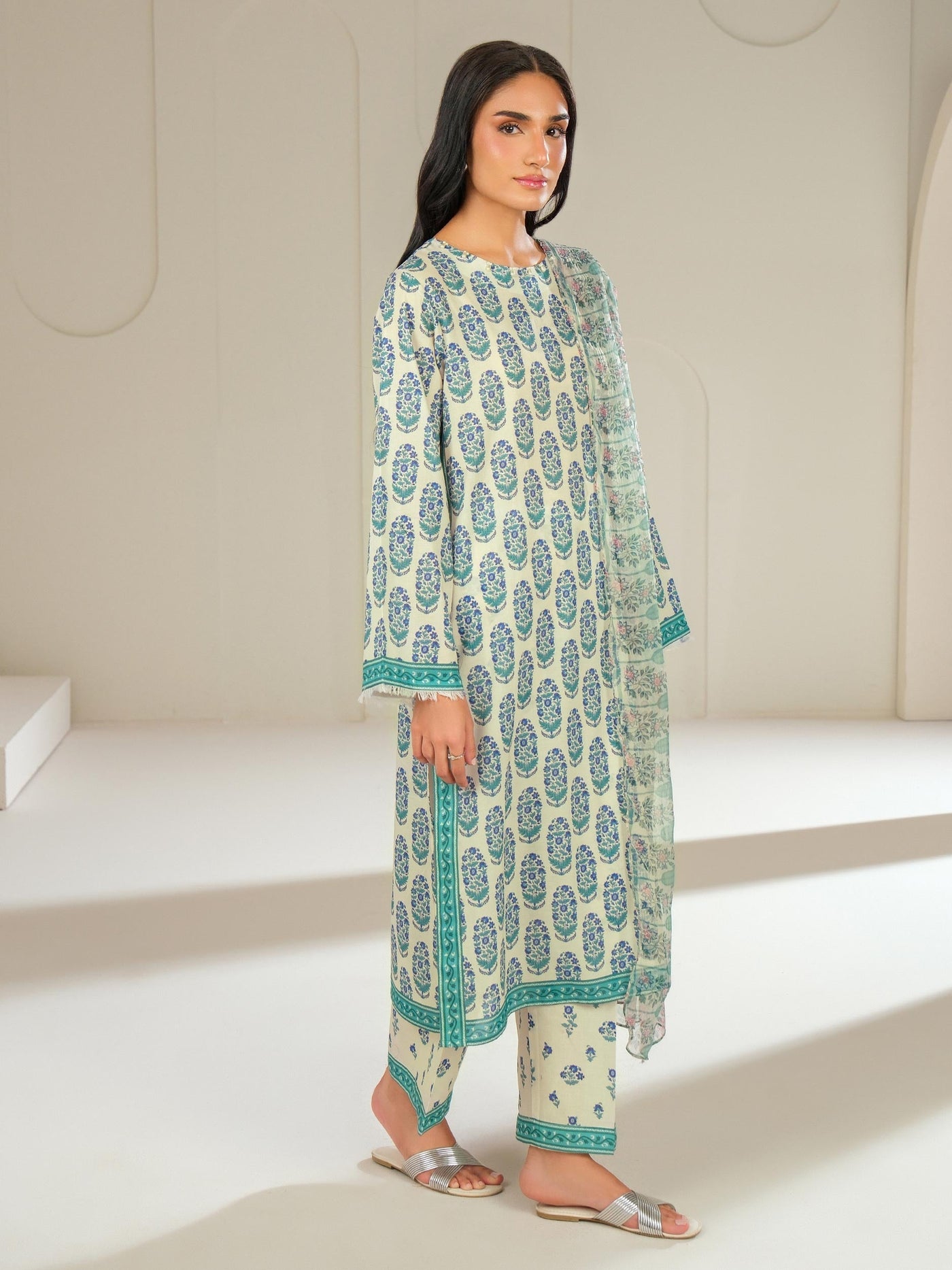 3 Piece Cambric Suit-Printed (Unstitched)