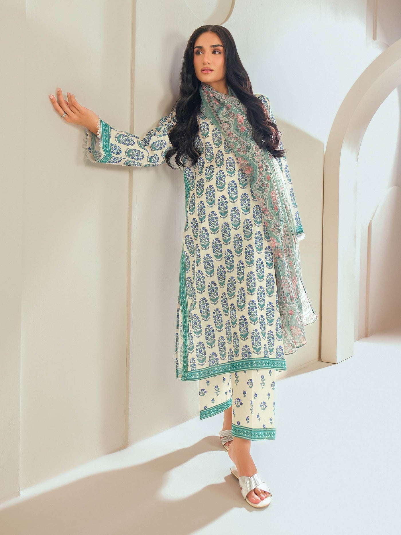 3 Piece Cambric Suit-Printed (Unstitched)