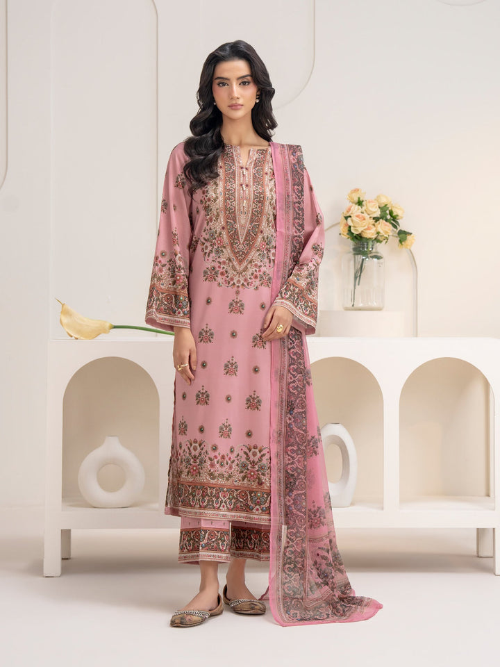 3 Piece Cambric Suit-Printed (Unstitched)