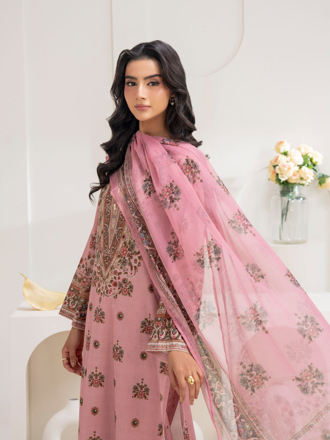 3 Piece Cambric Suit-Printed (Unstitched)