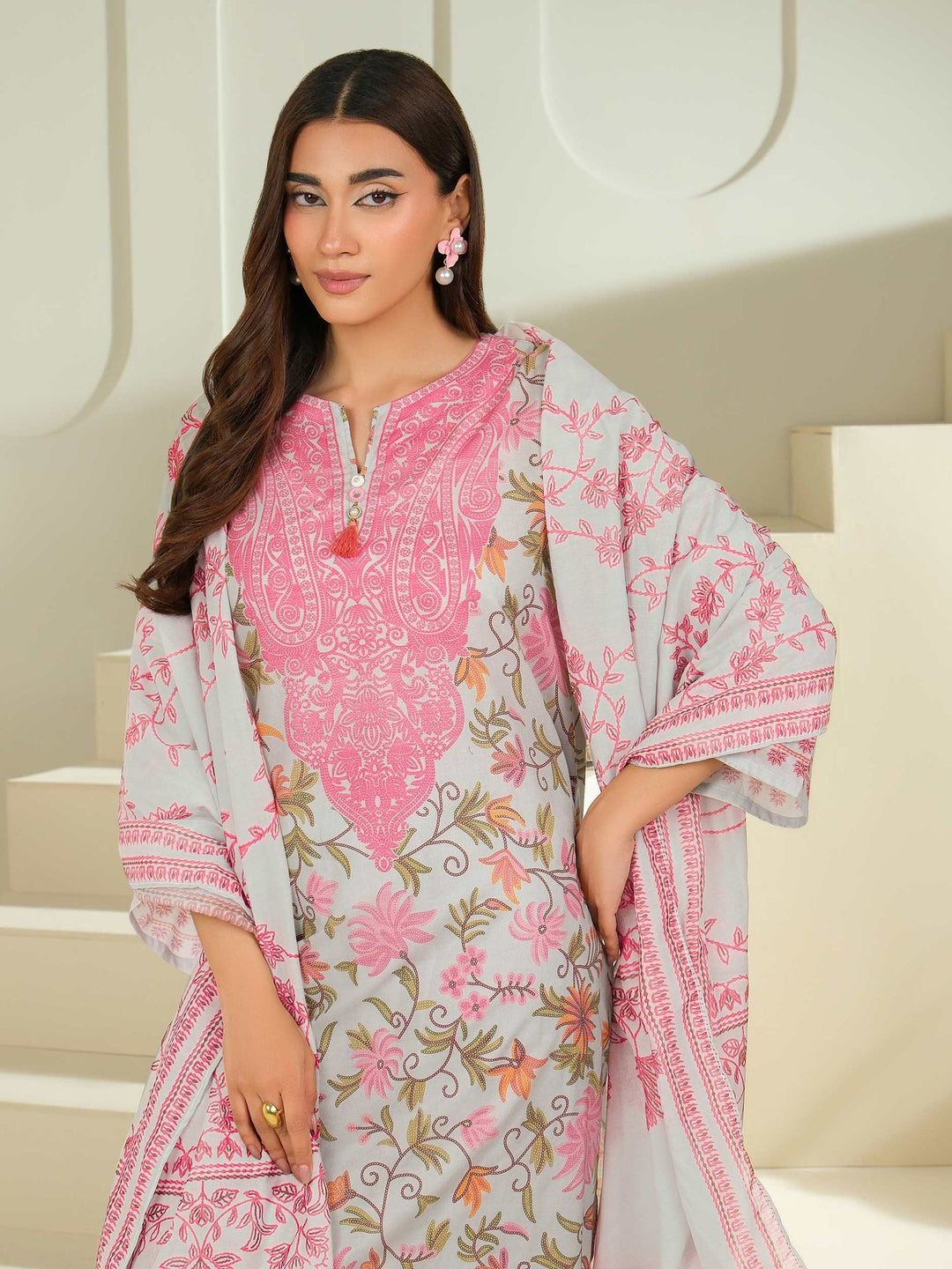2 Piece Cambric Suit-Printed (Unstitched)