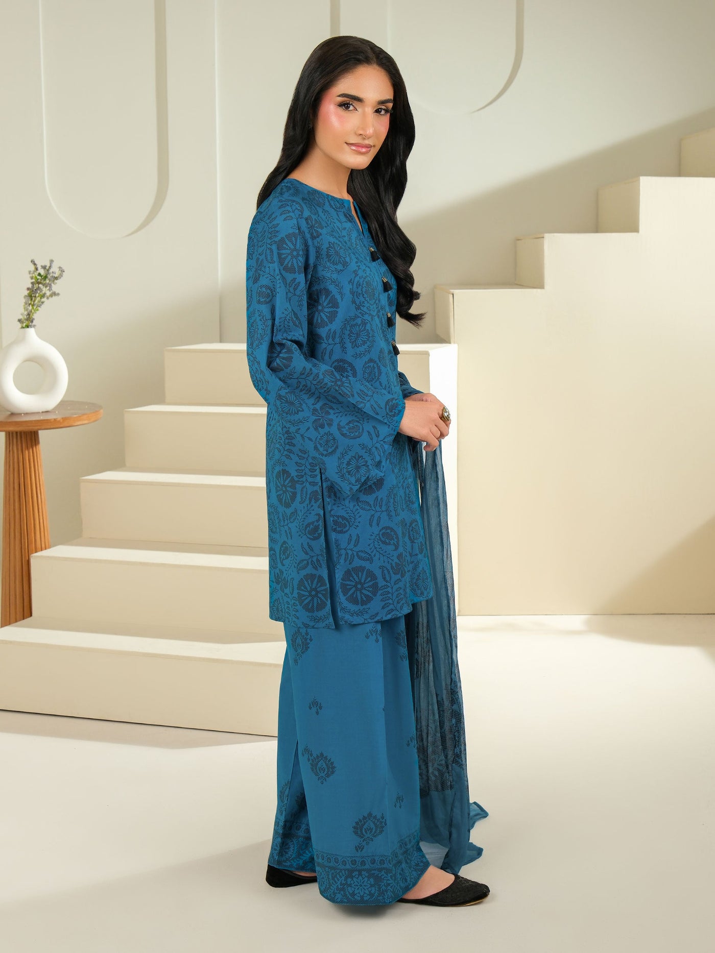 3 Piece Cambric Suit-Printed (Unstitched)