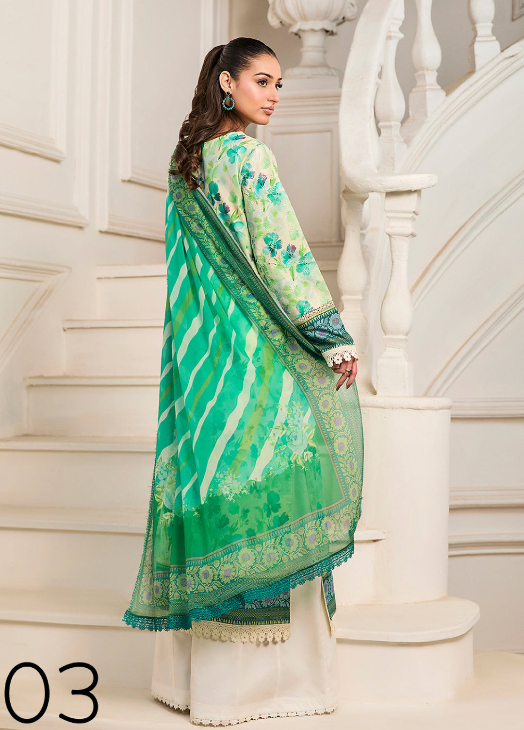 Chikenkari Print Lawn 3 Piece