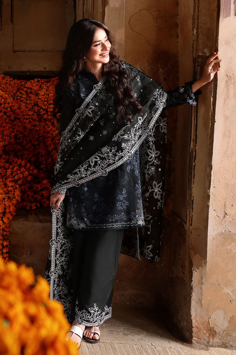 3PC PRINTED &amp; EMBROIDERED LAWN SUIT