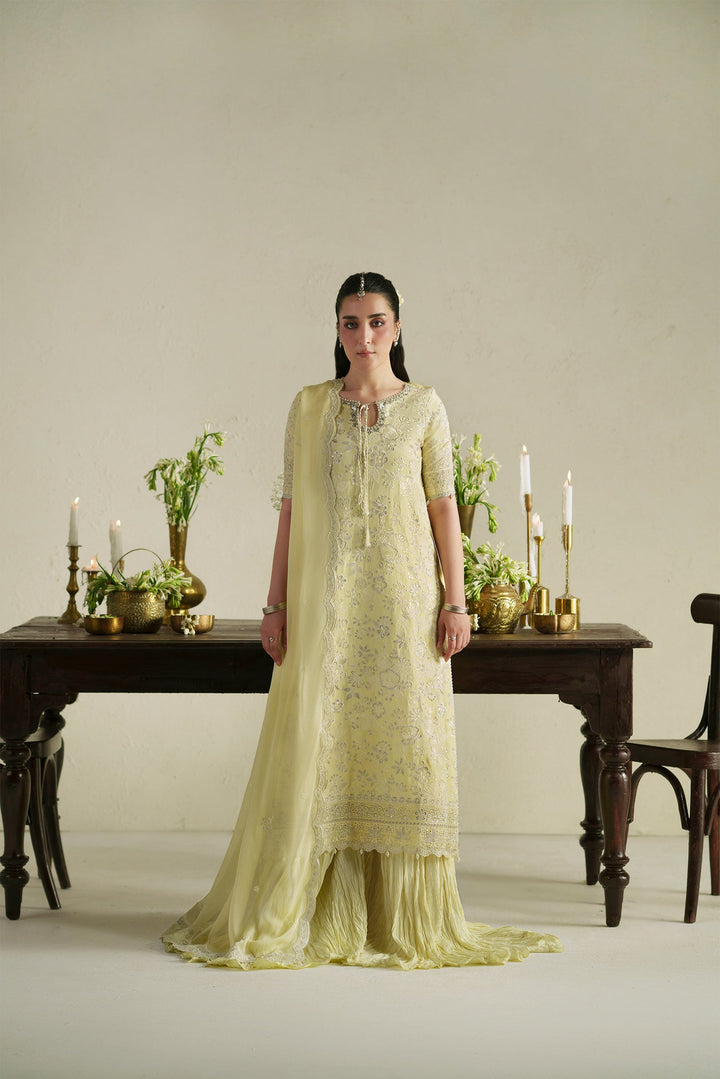 Gulab Butter Yellow Shirt Set