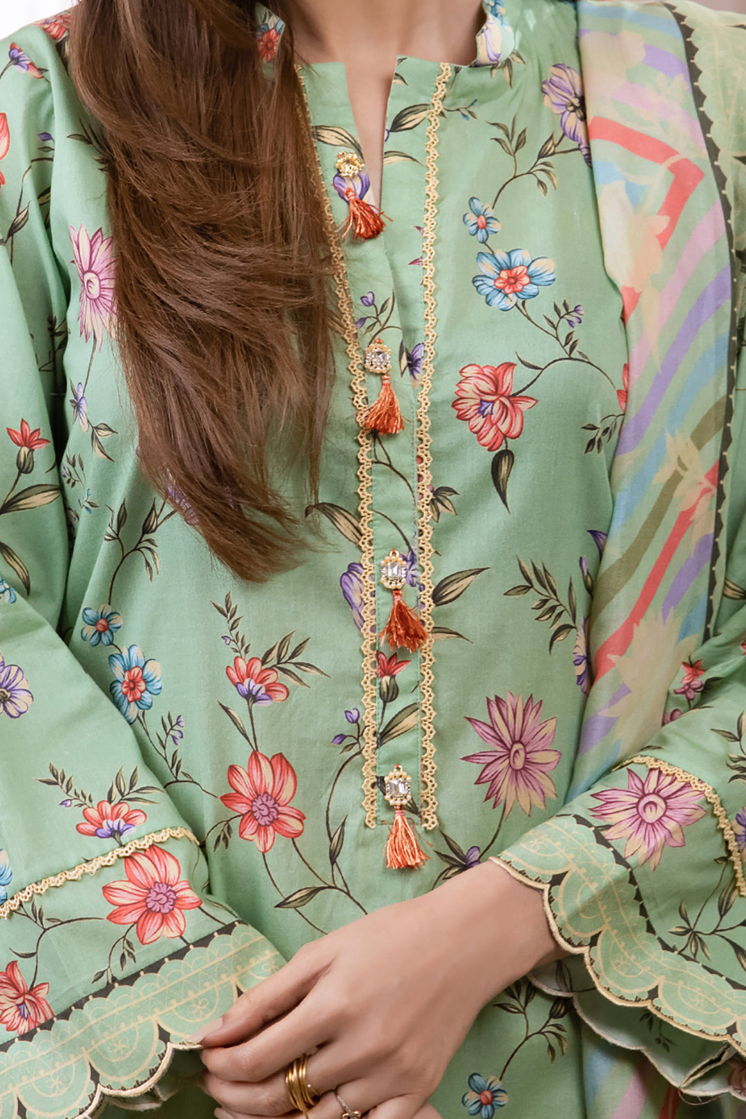 Printed Cambric 2 Piece stitched Suit