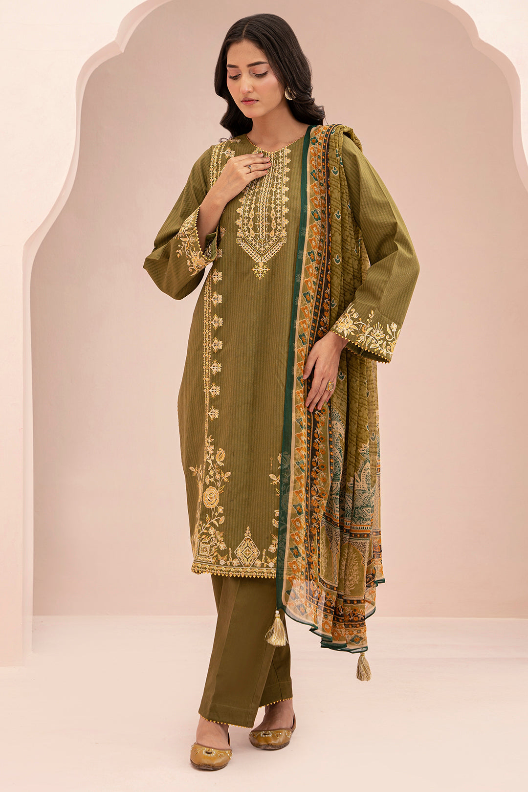Embroidered Shirt Shalwar Dupatta