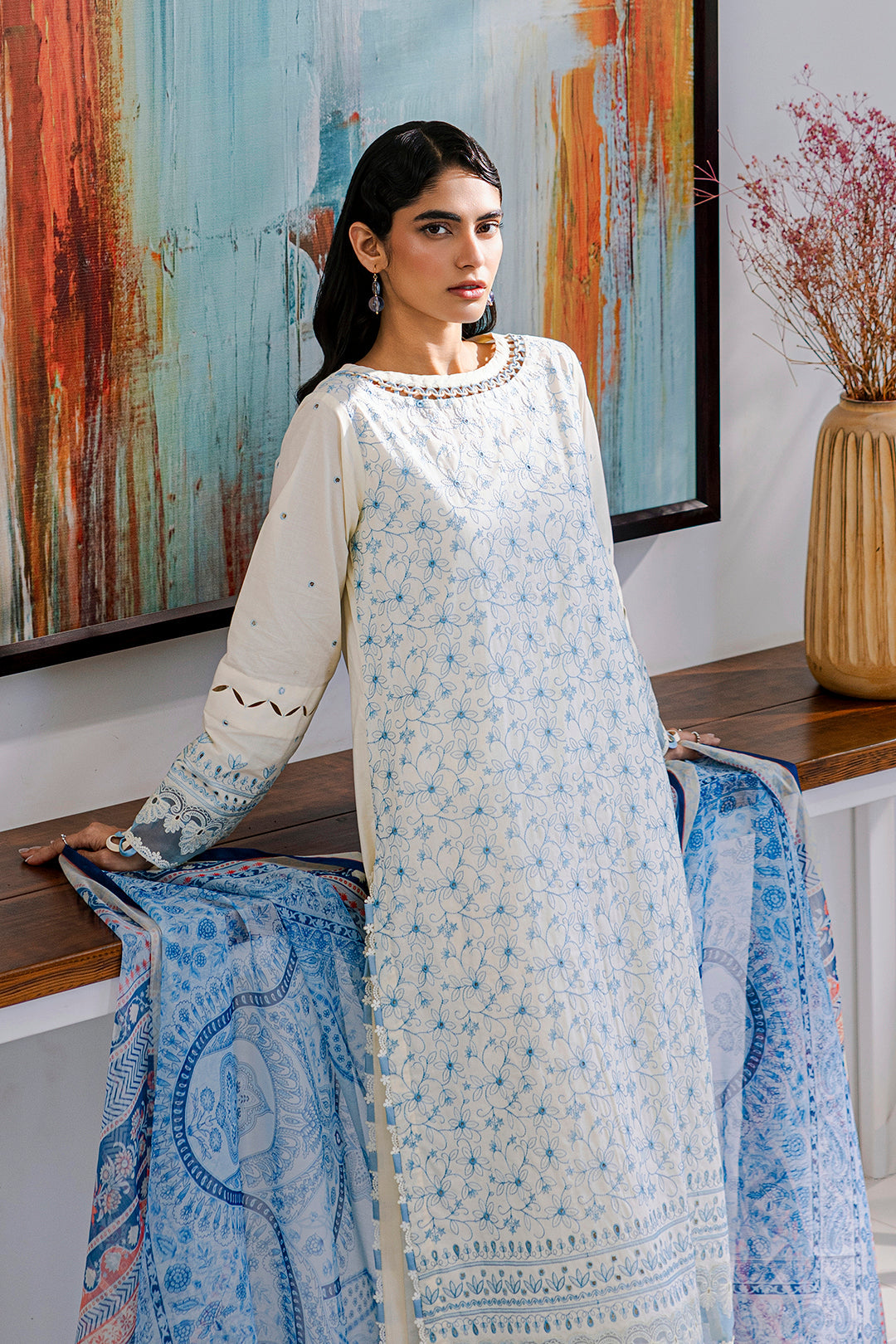 Embroidered Shirt Shalwar Dupatta