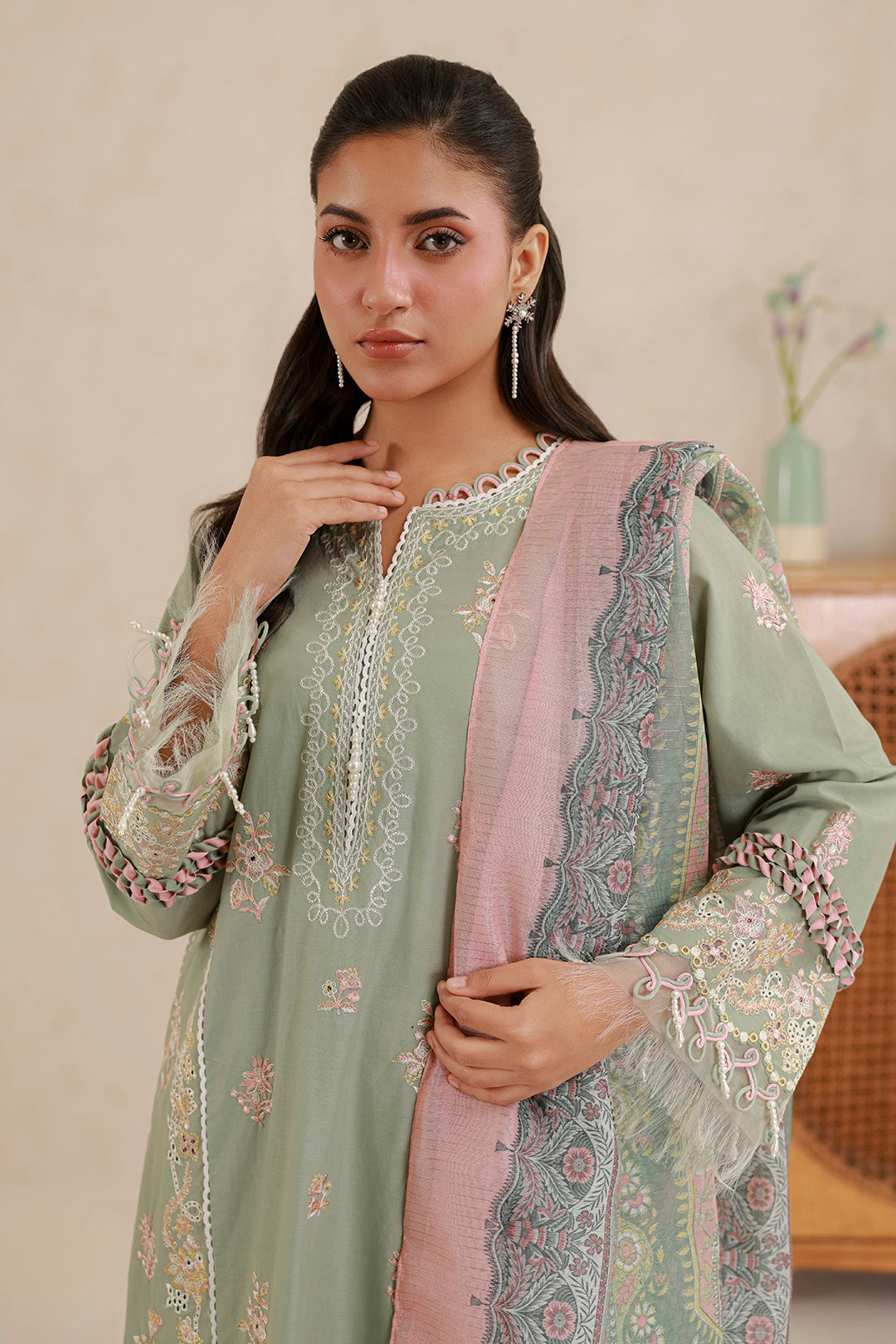 Embroidered Shirt Shalwar Dupatta