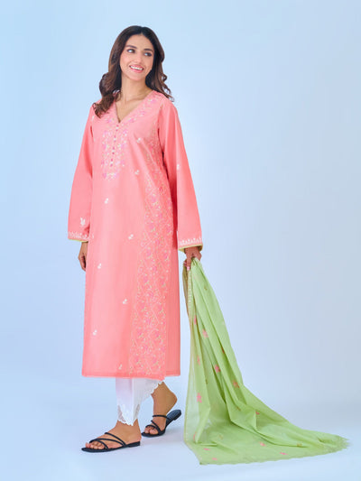2 Piece - Pure Embroidered Cambric Suit