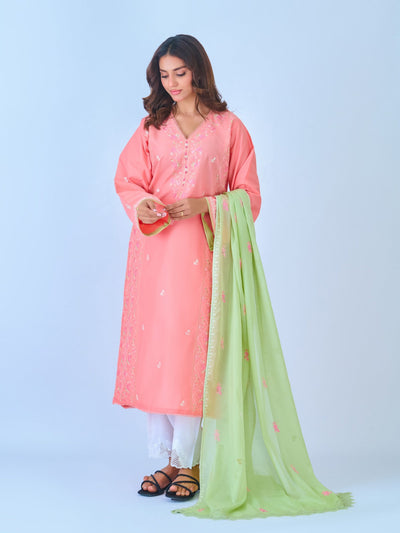 2 Piece - Pure Embroidered Cambric Suit