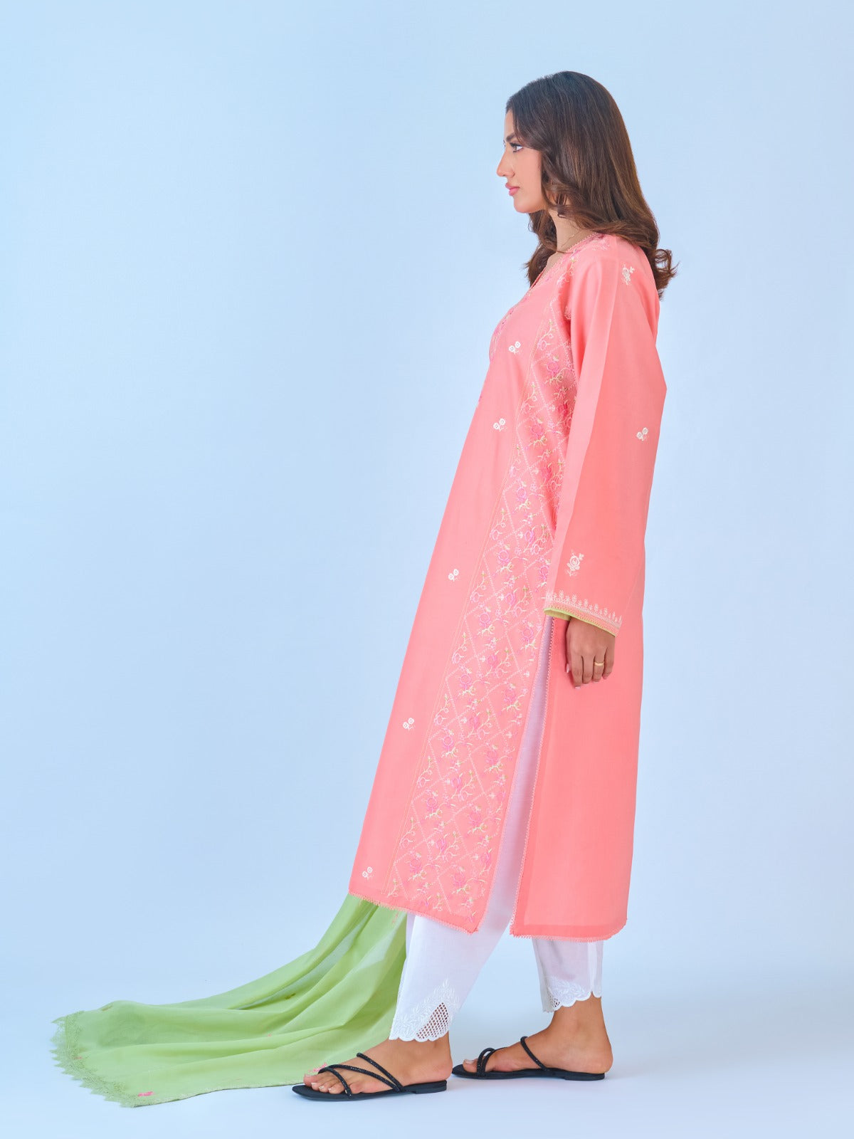 2 Piece - Pure Embroidered Cambric Suit