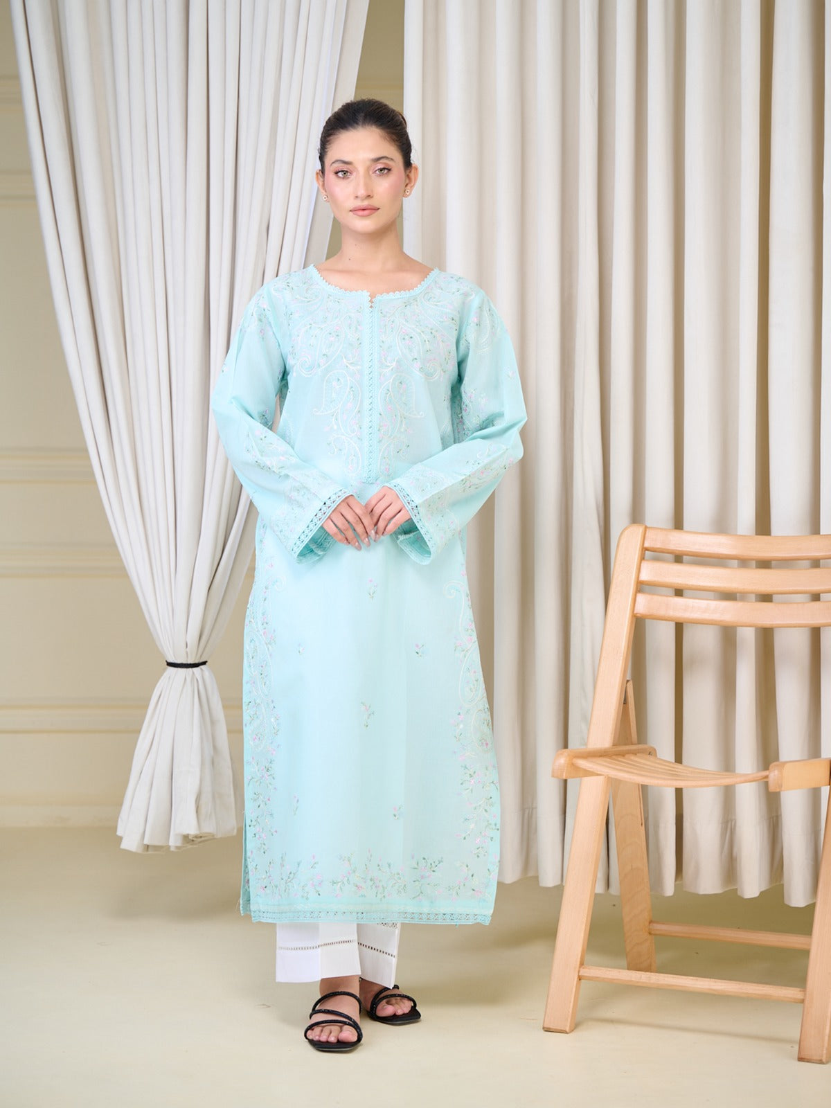 Aghanoor || 2 Piece - Pure Embroidered Cambric Suit S110086