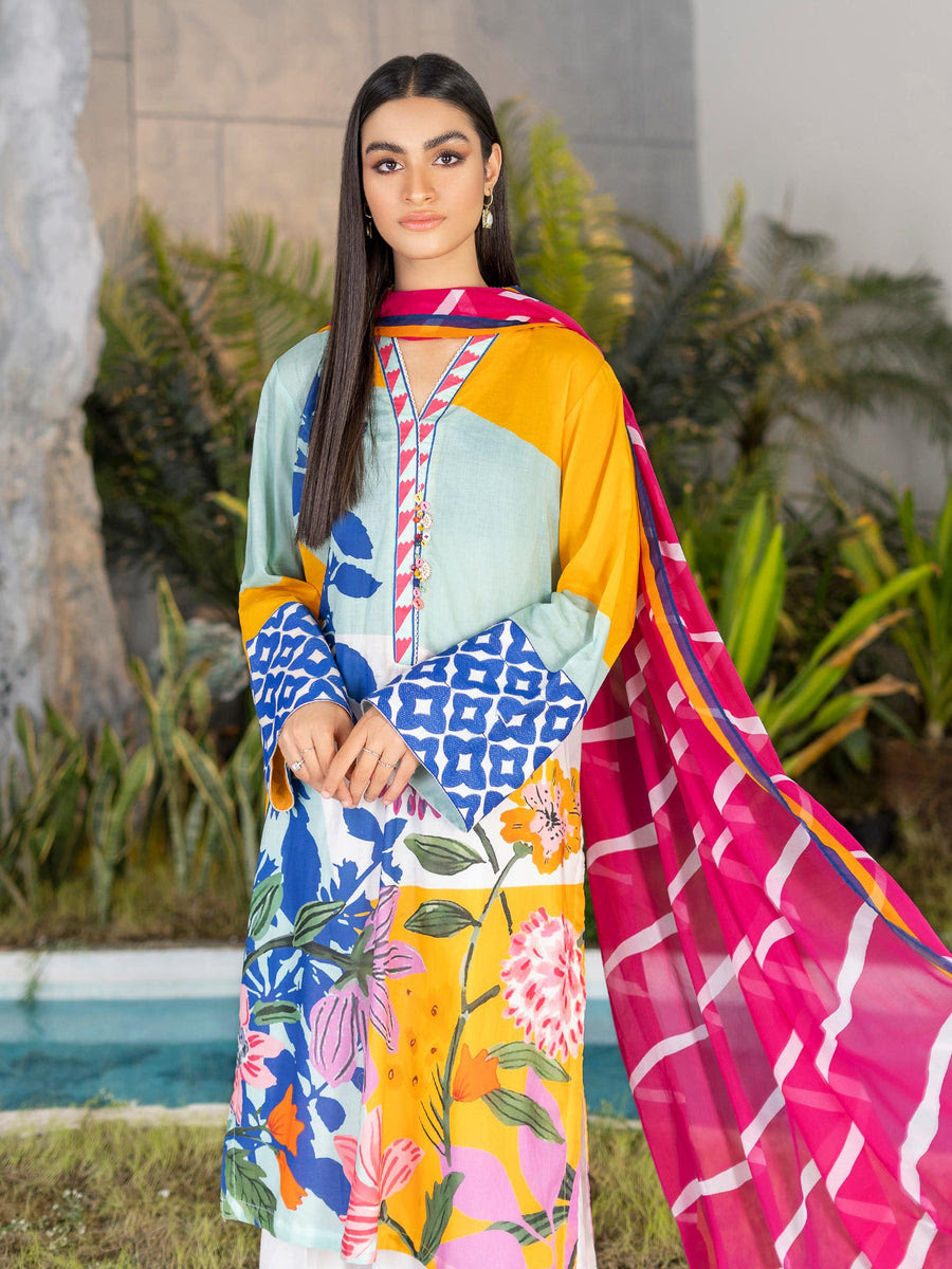 Limelight ||Lawn Shirt & Silk Dupatta