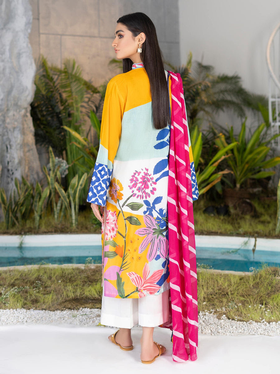 Limelight ||Lawn Shirt & Silk Dupatta