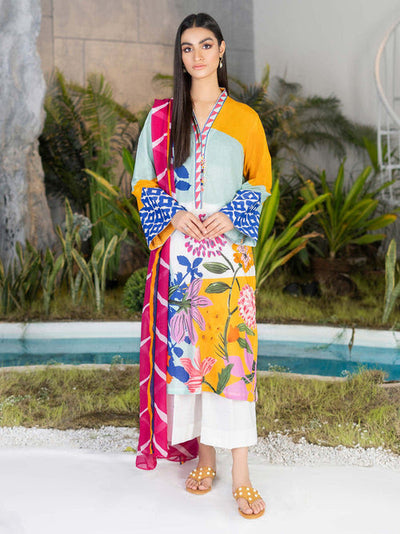 Limelight ||Lawn Shirt & Silk Dupatta