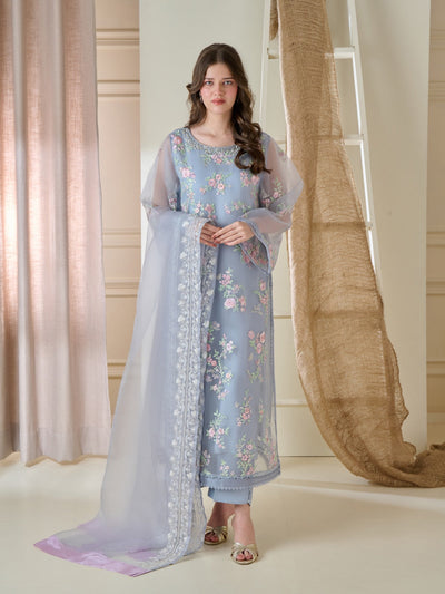 aghanoor || 3 Piece - Pure Organza Embroidered Suit S110173