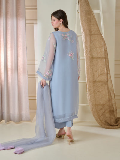 aghanoor || 3 Piece - Pure Organza Embroidered Suit S110173