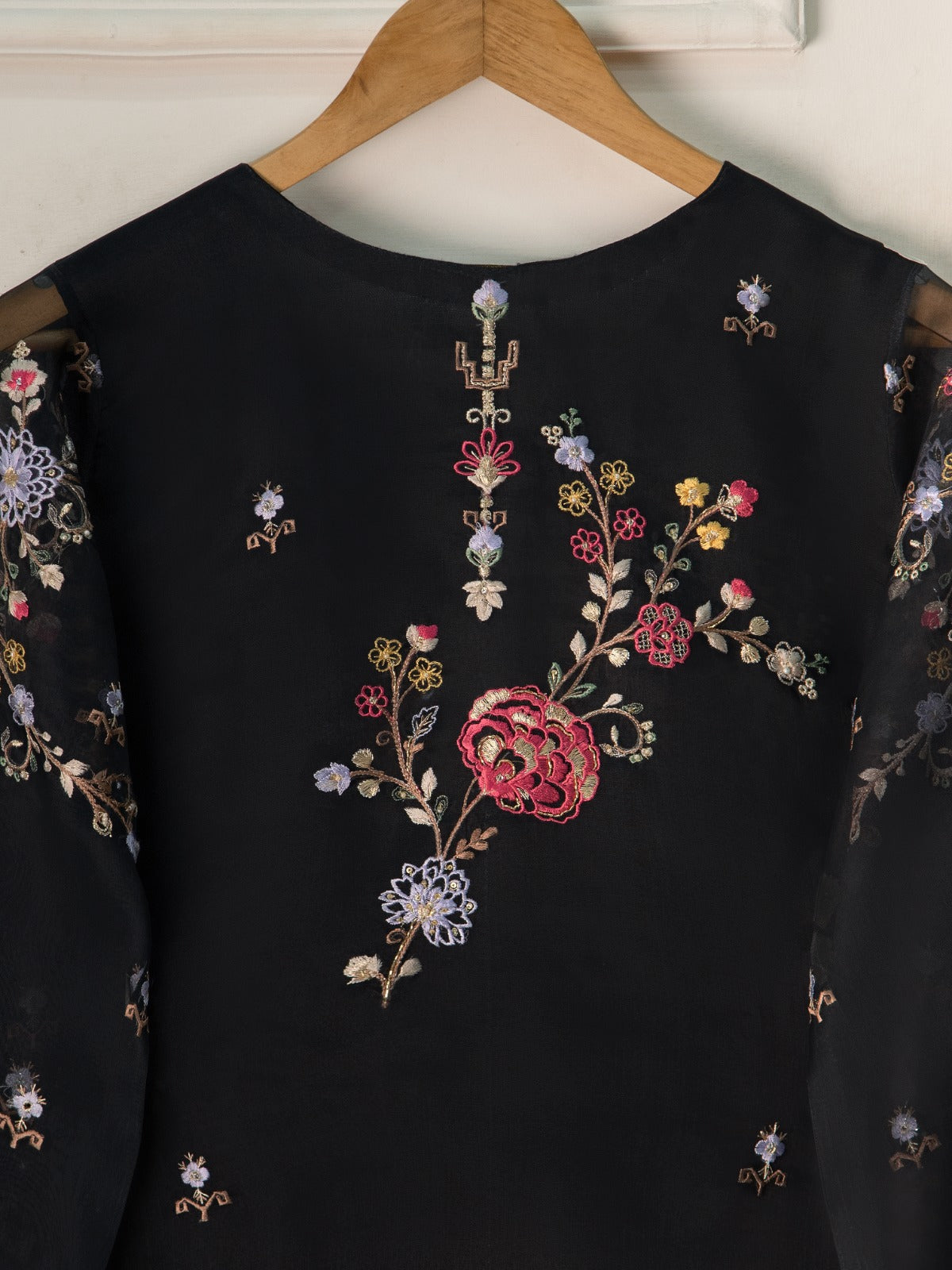 3 Piece- Pure Organza Embroidered Suit