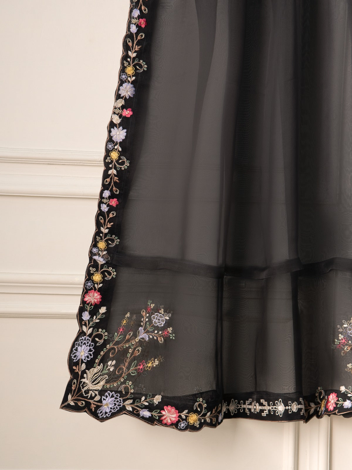 3 Piece- Pure Organza Embroidered Suit