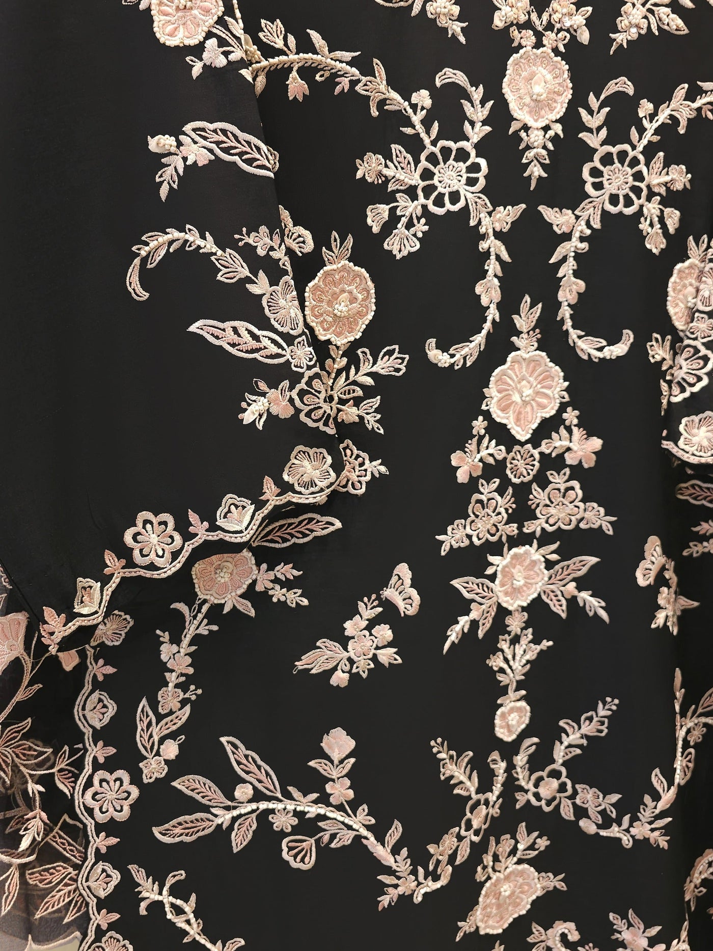 3 Piece- Pure Khadi Silk Embroidered Suit