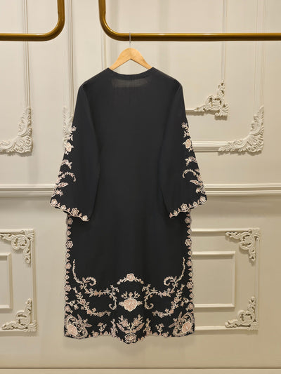 3 Piece- Pure Khadi Silk Embroidered Suit