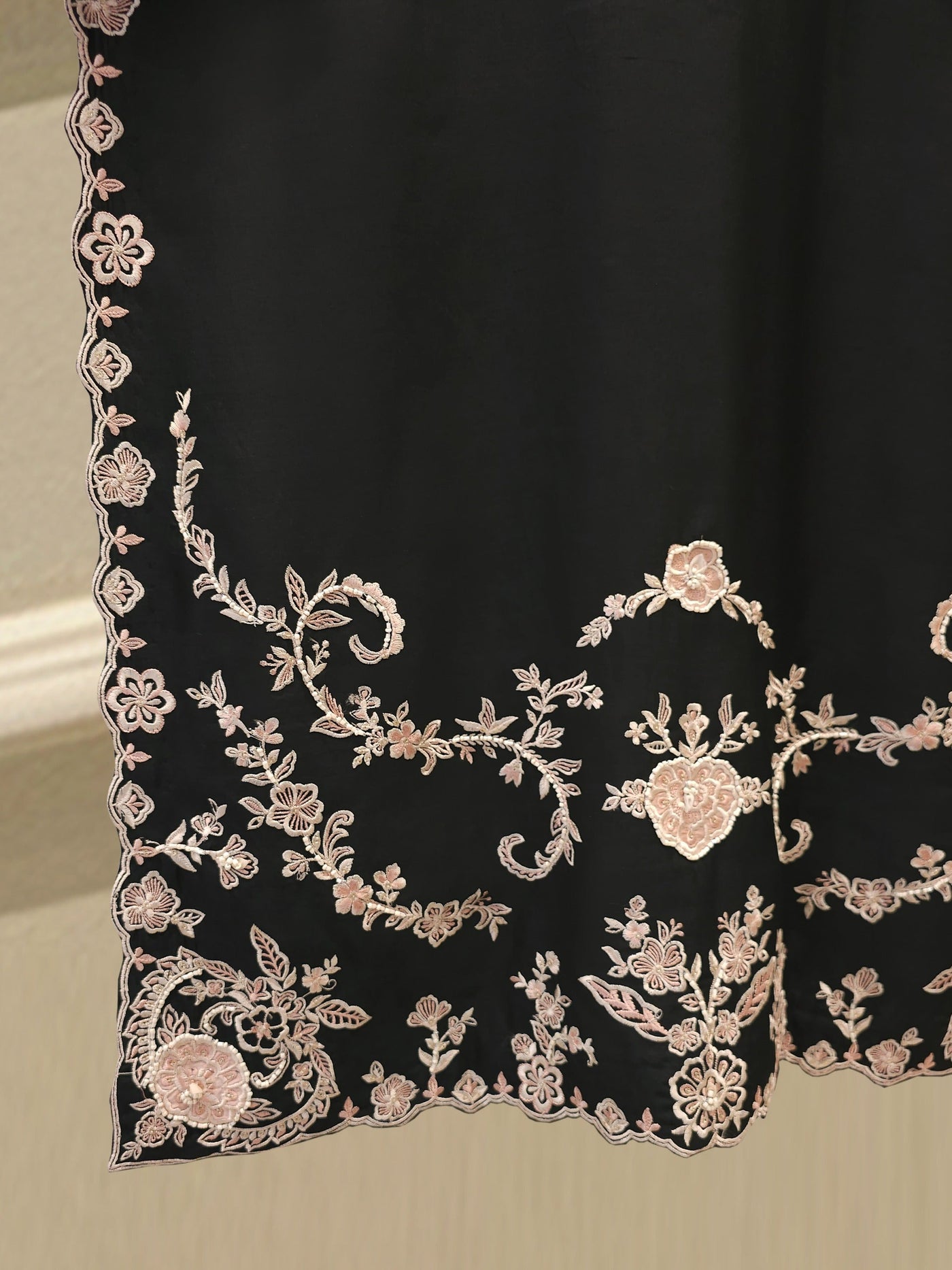 3 Piece- Pure Khadi Silk Embroidered Suit