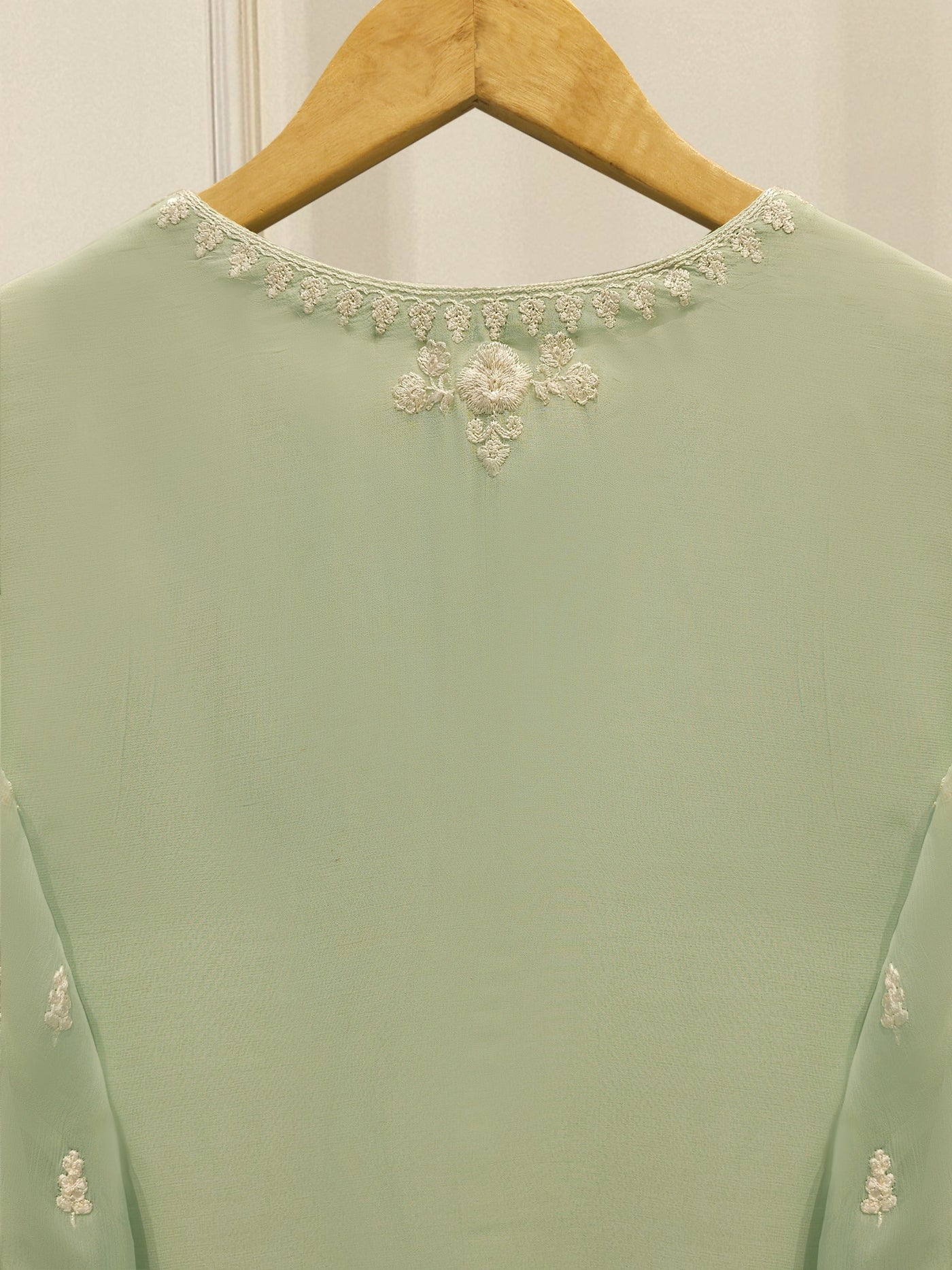 3 Piece - Pure Chiffon Embroidered Suit