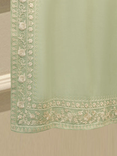 3 Piece - Pure Chiffon Embroidered Suit