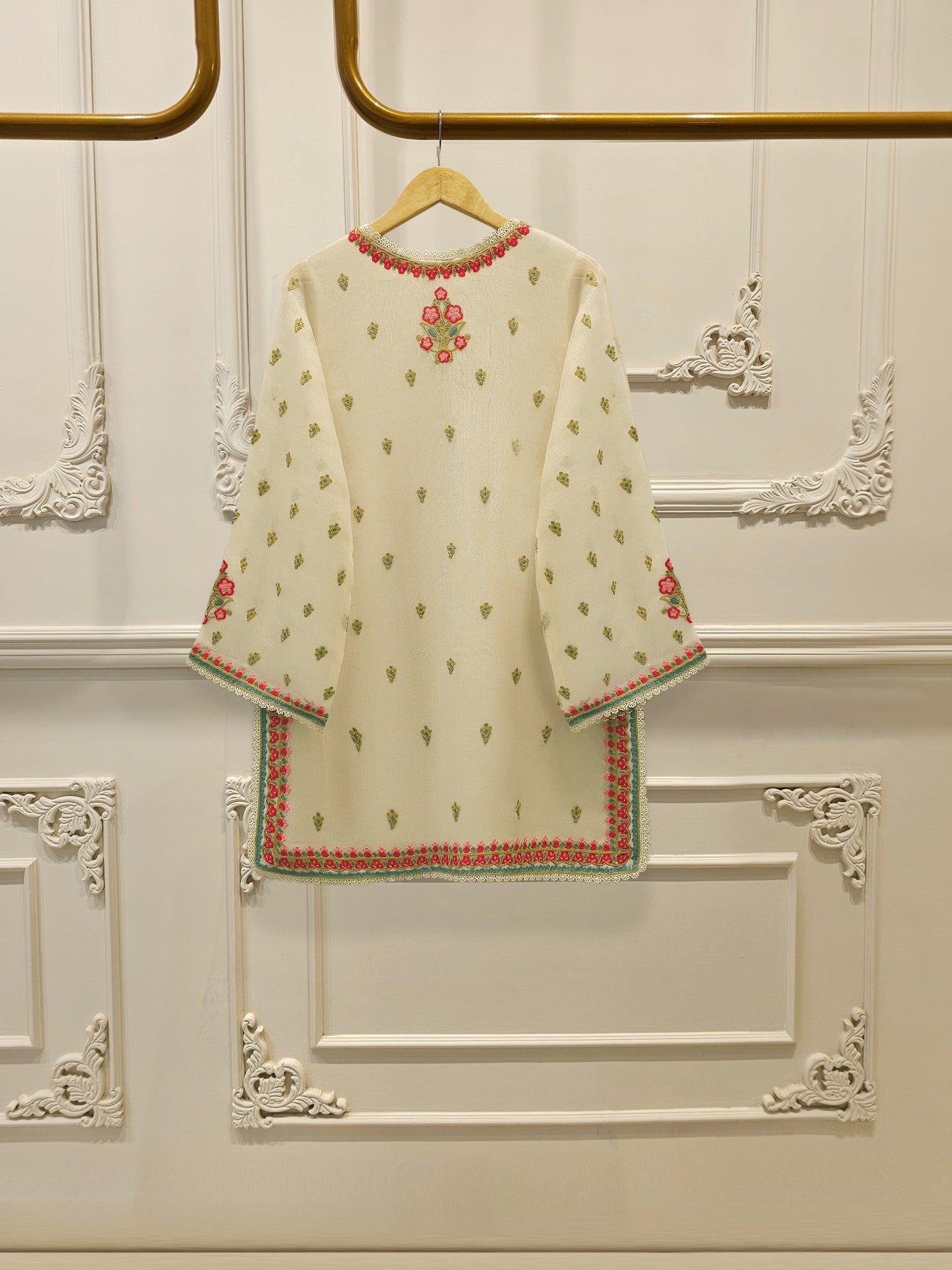 3 Piece - Pure Embroidered Cotton Net Suit