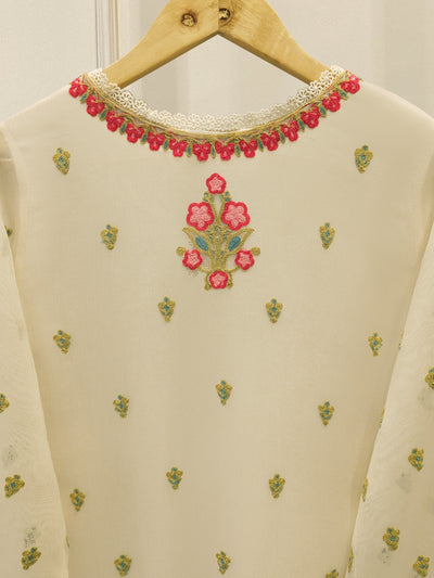 3 Piece - Pure Embroidered Cotton Net Suit