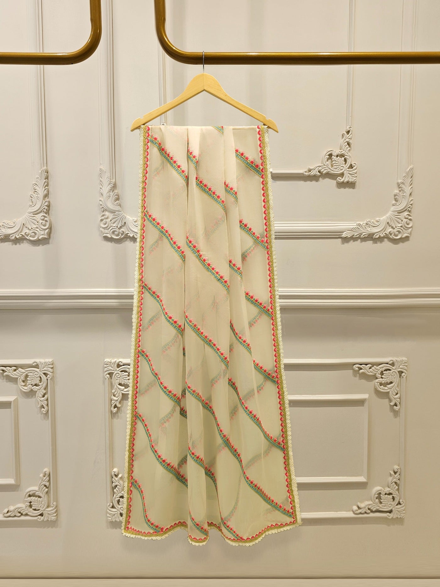 3 Piece - Pure Embroidered Cotton Net Suit