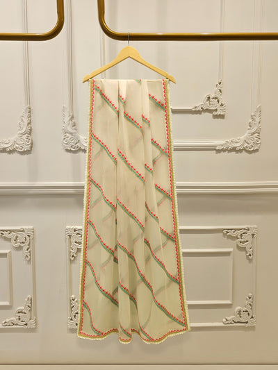 3 Piece - Pure Embroidered Cotton Net Suit