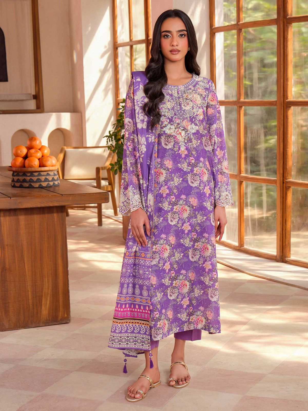 3 Piece Suit Embroidered (Unstitched)