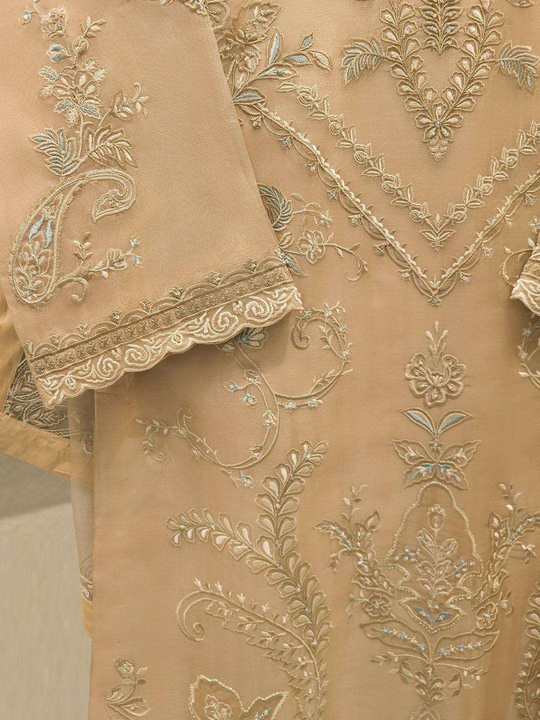 3 Piece - Pure Organza Embroidered Suit