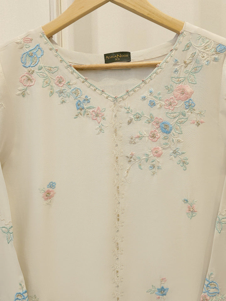 Pure Embroidered Sheesha Silk Shirt