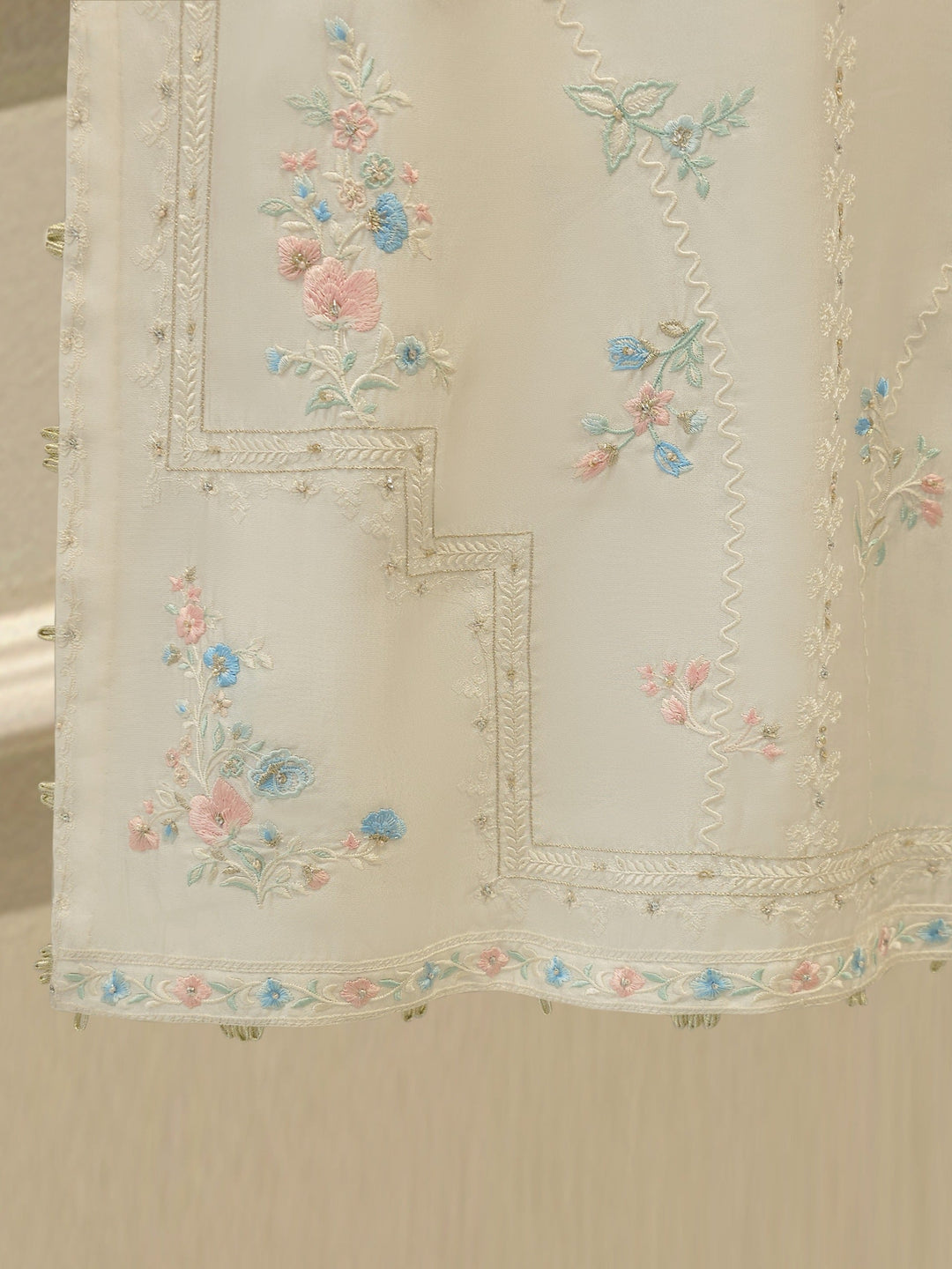 Pure Embroidered Sheesha Silk Shirt