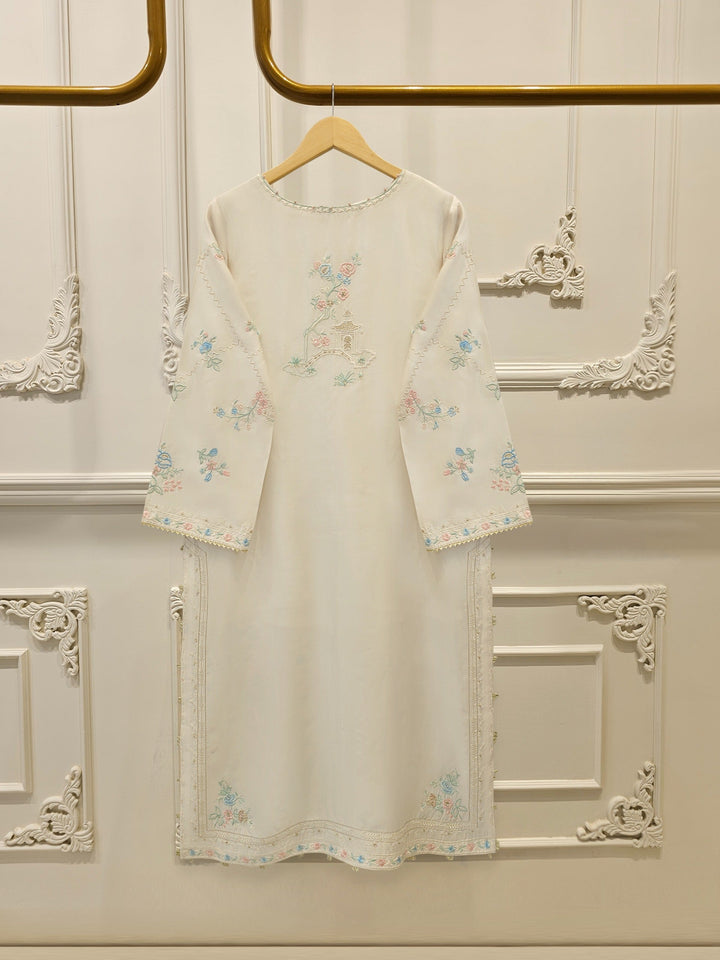 Pure Embroidered Sheesha Silk Shirt