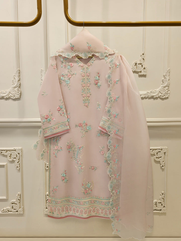3 Piece - Pure Organza Embroidered Suit