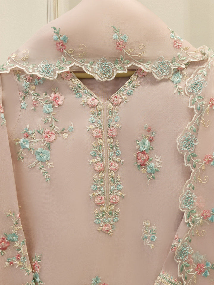 3 Piece - Pure Organza Embroidered Suit