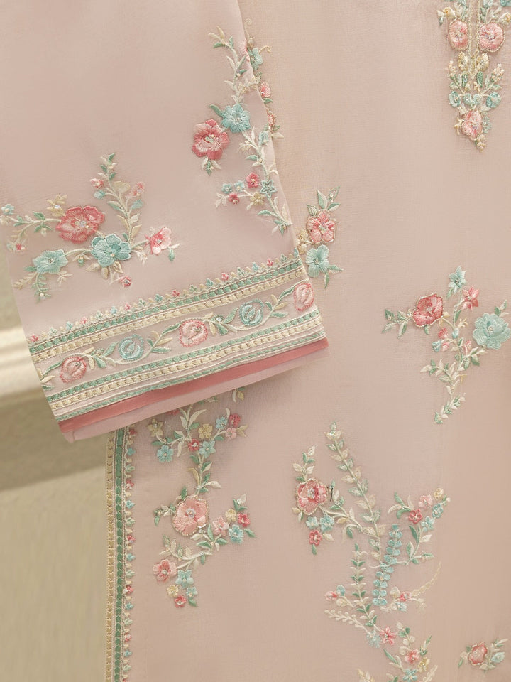 3 Piece - Pure Organza Embroidered Suit