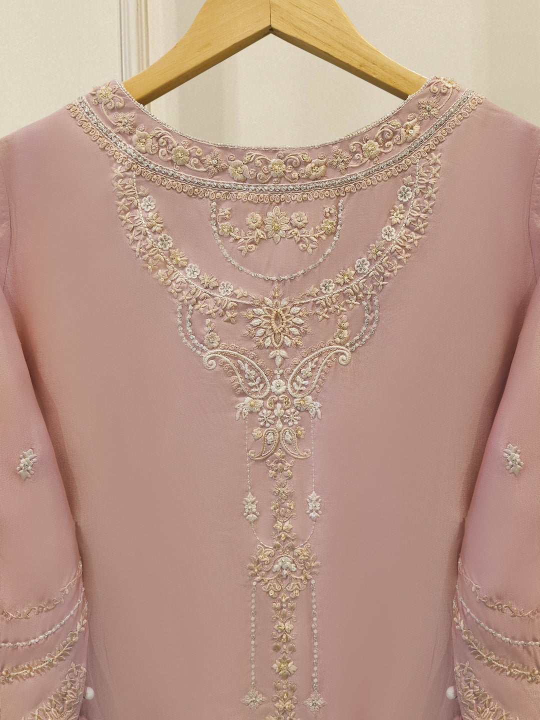 2 Piece- Pure Sheesha Silk Embroidered Suit