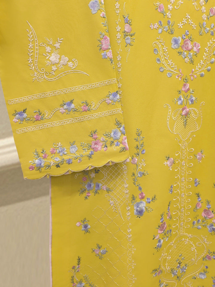 2 Piece - Embroidered Cambric Suit